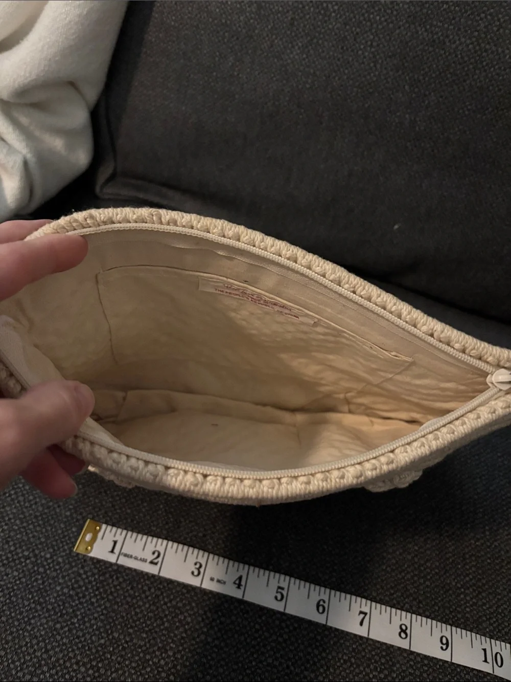 Vintage macrame clutch